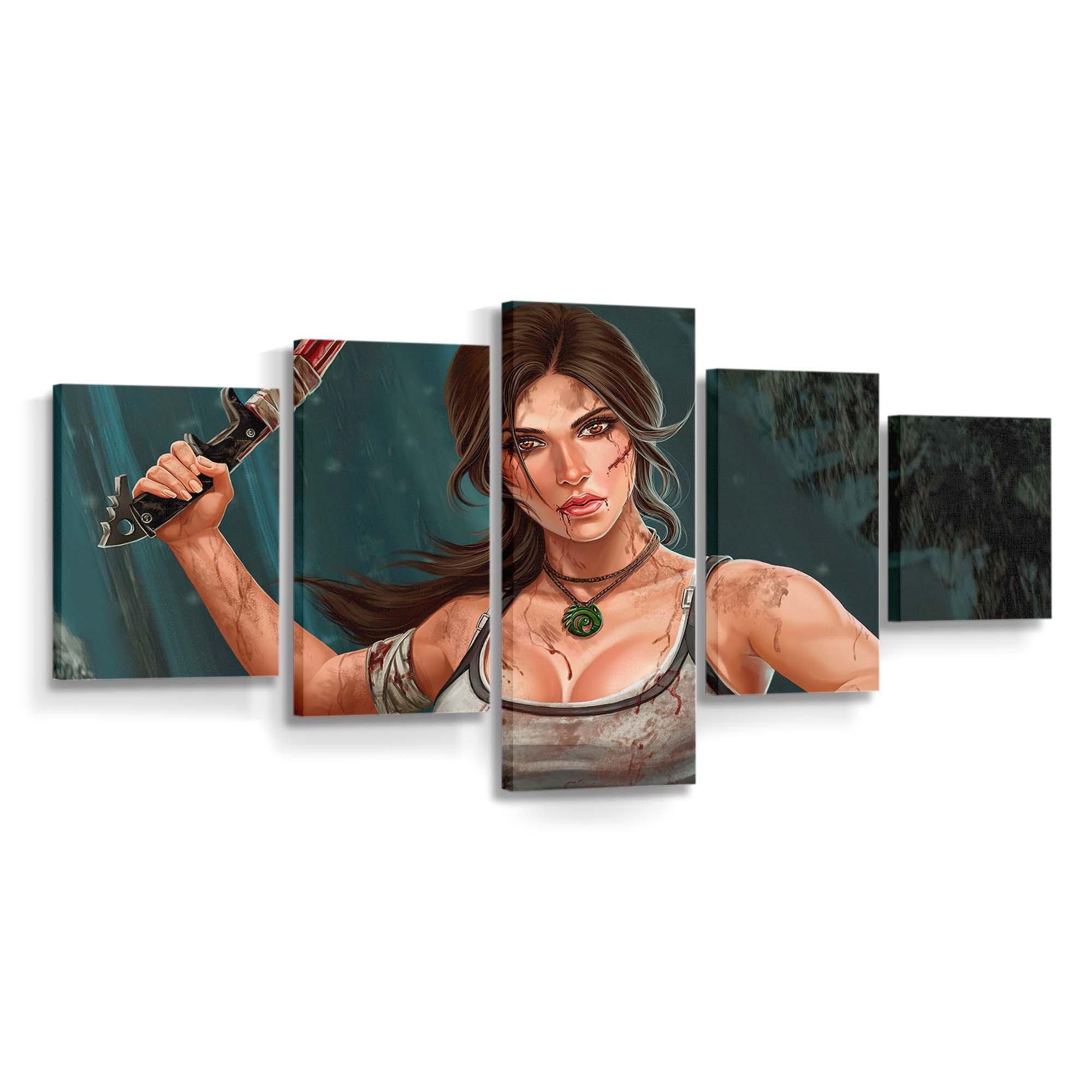 lara croft with weapons 4k i2